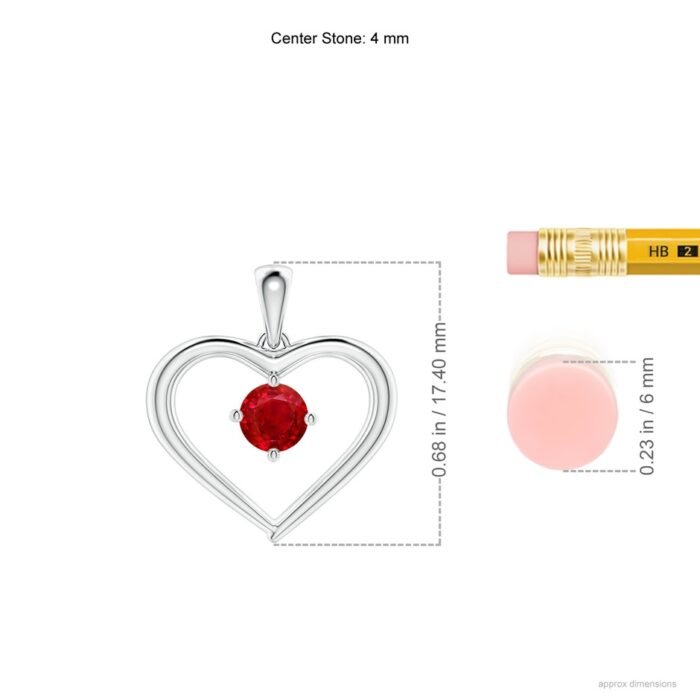 4mm aaa ruby white gold pendant 3