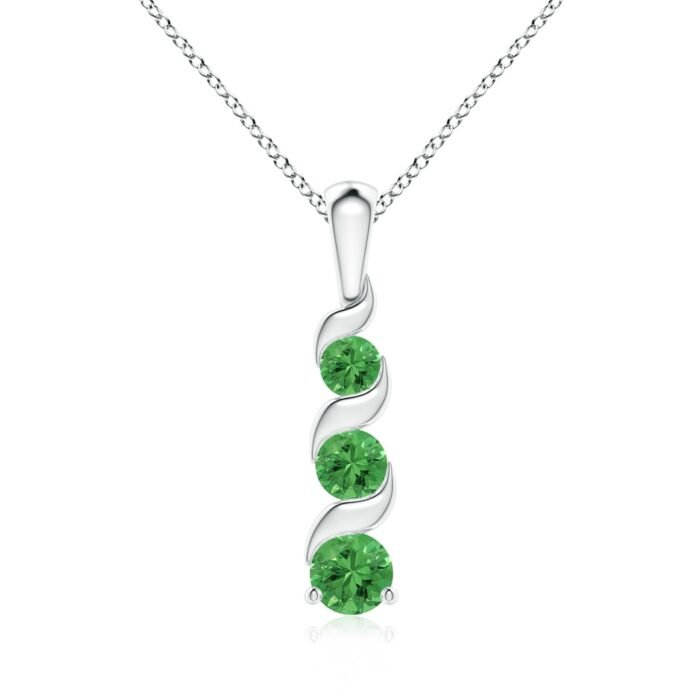 4mm aaa tsavorite white gold pendant 1