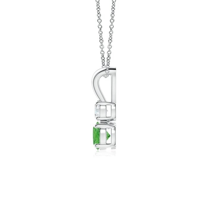 4mm aaa tsavorite white gold pendant 2