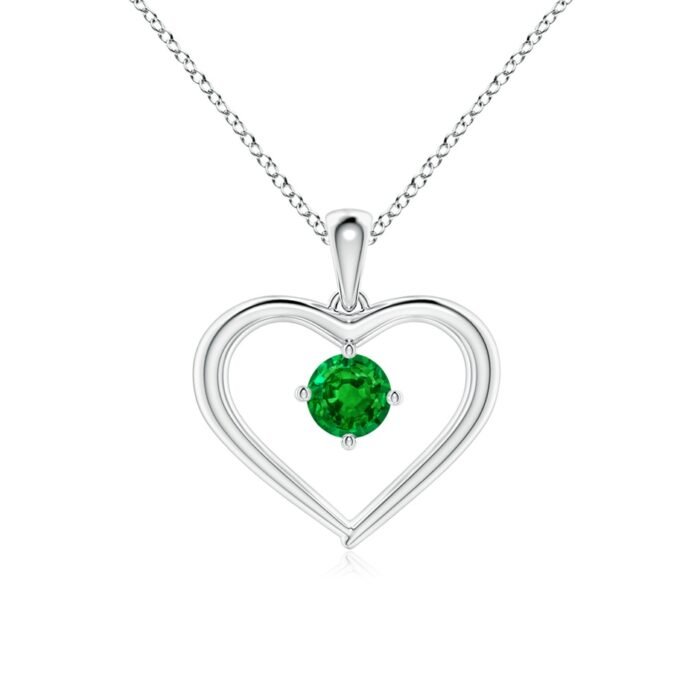 4mm aaaa emerald p950 platinum pendant