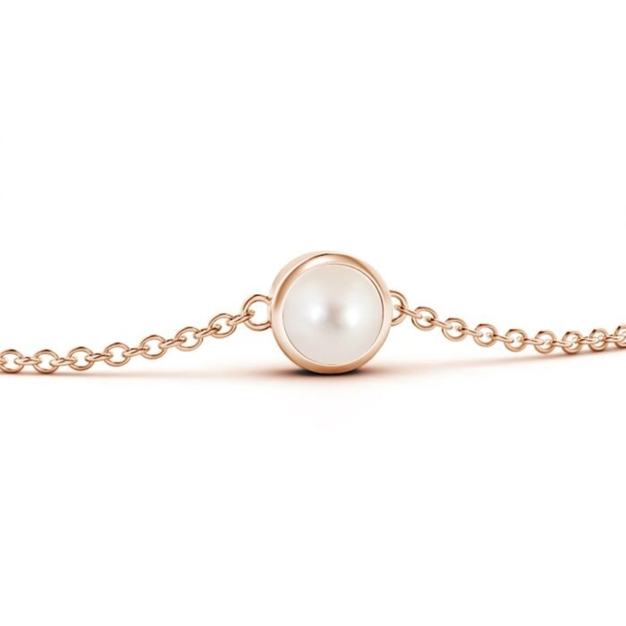 4mm aaaa freshwater cultured pearl rose gold bracelet 2
