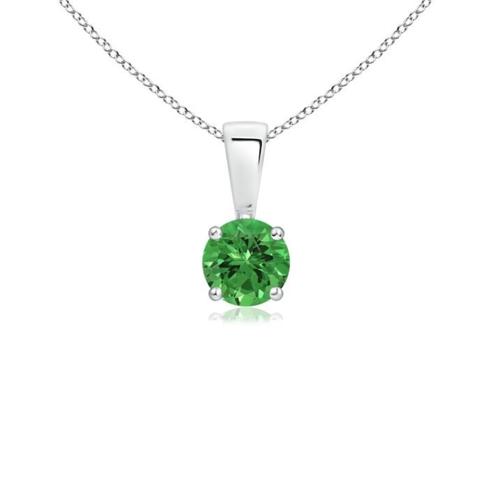 4mm aaaa tsavorite white gold pendant