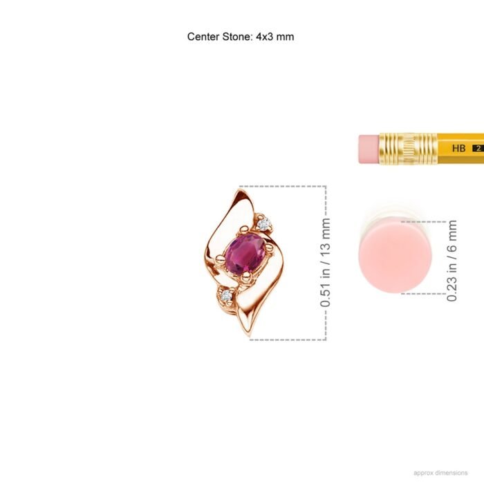4x3mm aaaa pink tourmaline rose gold pendant 3