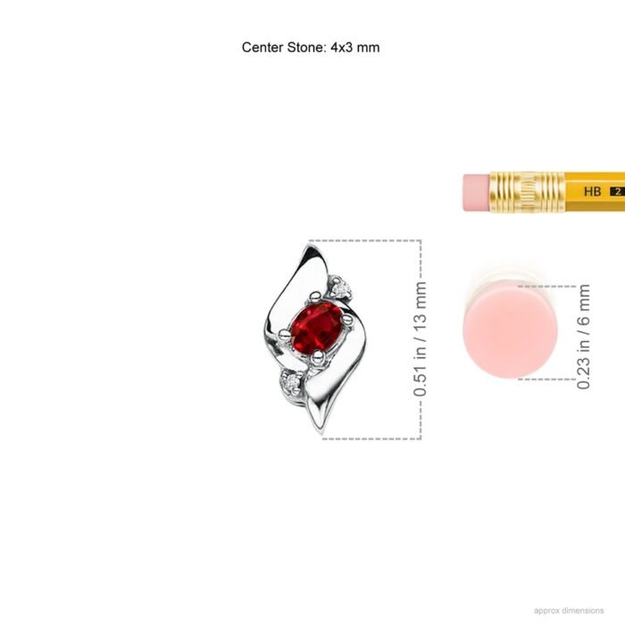 4x3mm aaaa ruby white gold pendant 300