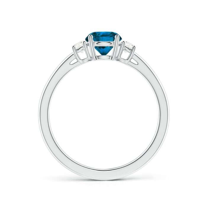 5.5mm aaa enhanced blue diamond white gold ring 2