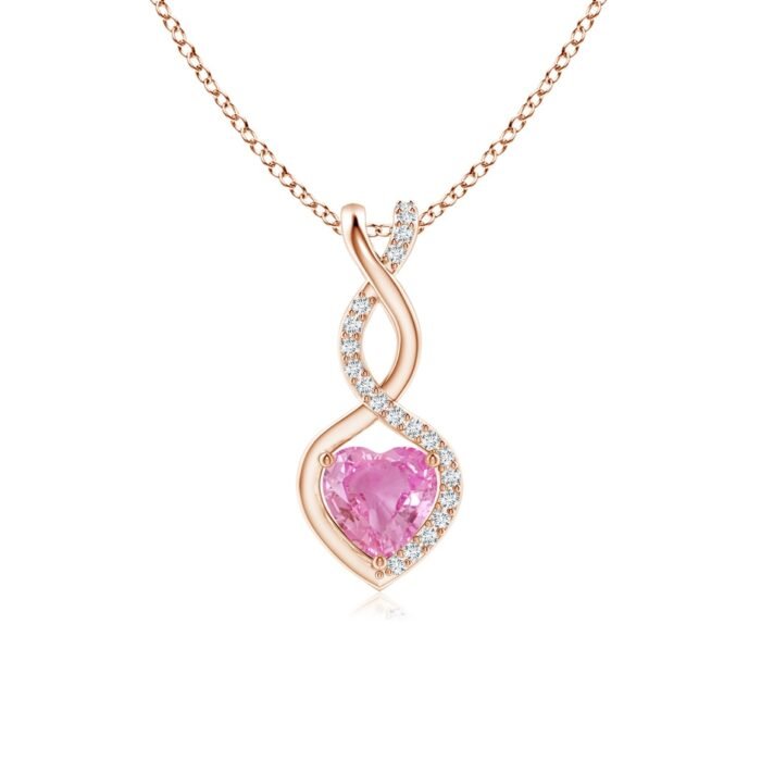 5mm aa pink sapphire rose gold pendant