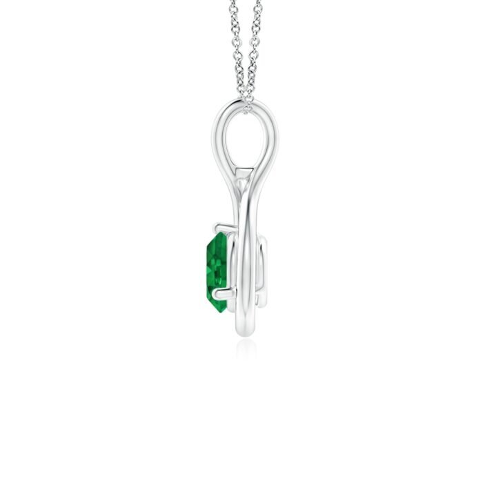 5mm aaa emerald white gold pendant 2 2