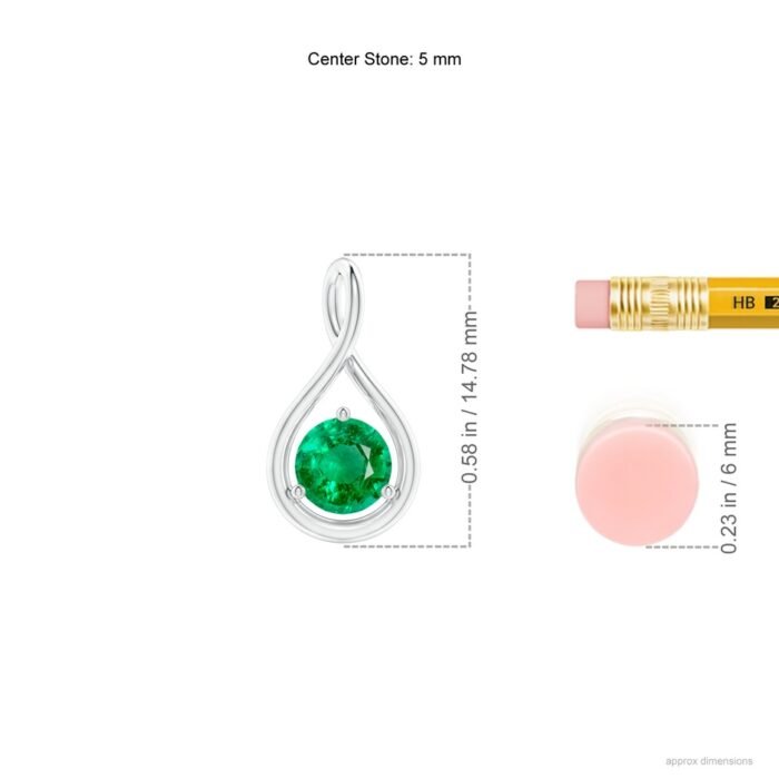 5mm aaa emerald white gold pendant 3 2