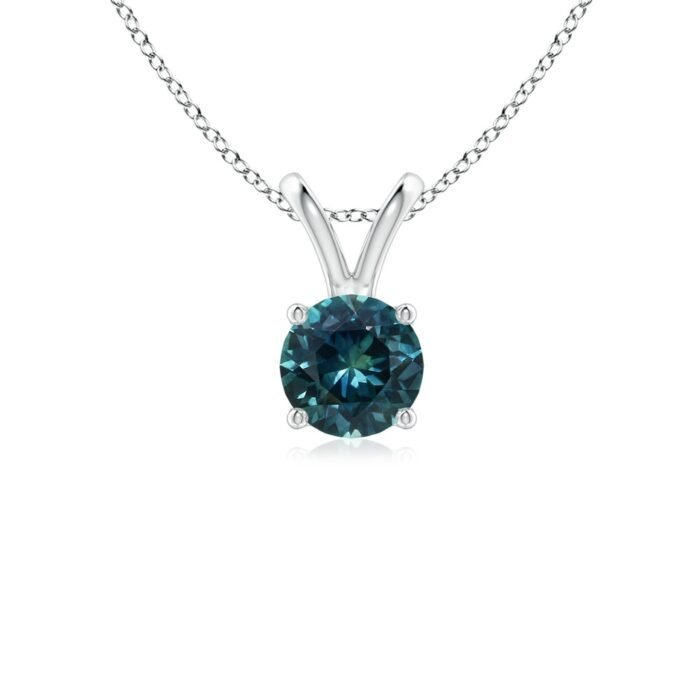 5mm aaa teal montana sapphire white gold pendant 1