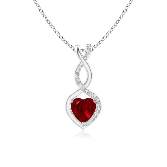 5mm aaaa ruby white gold pendant