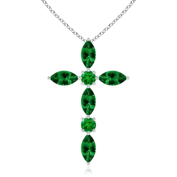 5x2.5mm aaaa emerald p950 platinum pendant