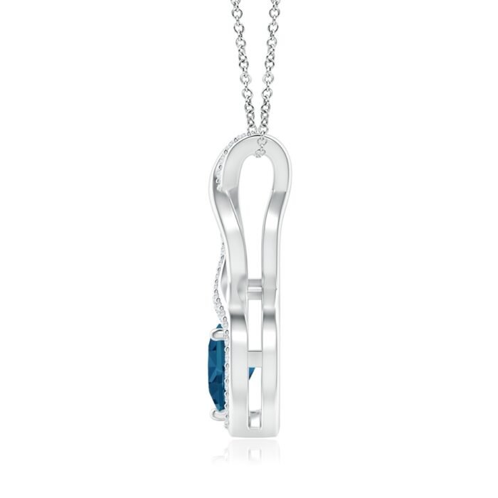 6mm aaa london blue topaz white gold pendant 2