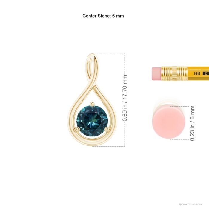 6mm aaa teal montana sapphire yellow gold pendant 3