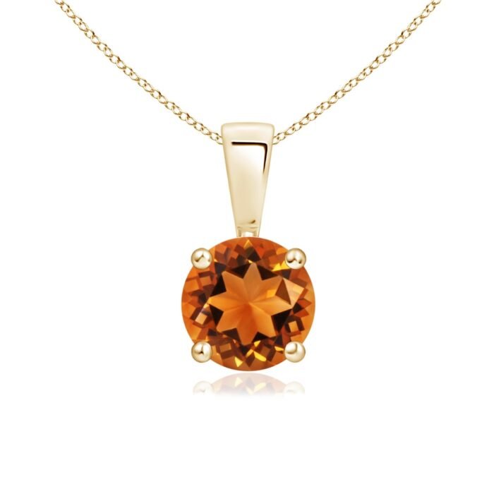 6mm aaaa citrine yellow gold pendant