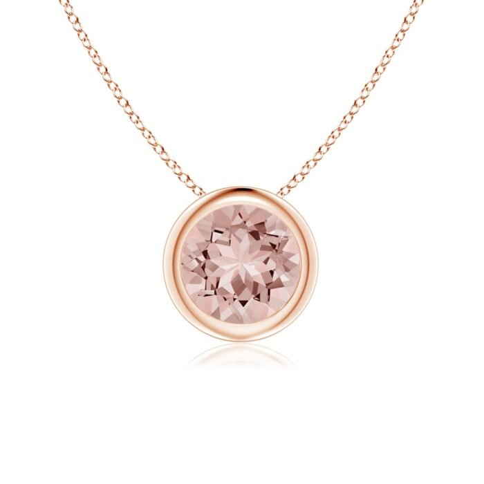 6mm aaaa morganite rose gold pendant