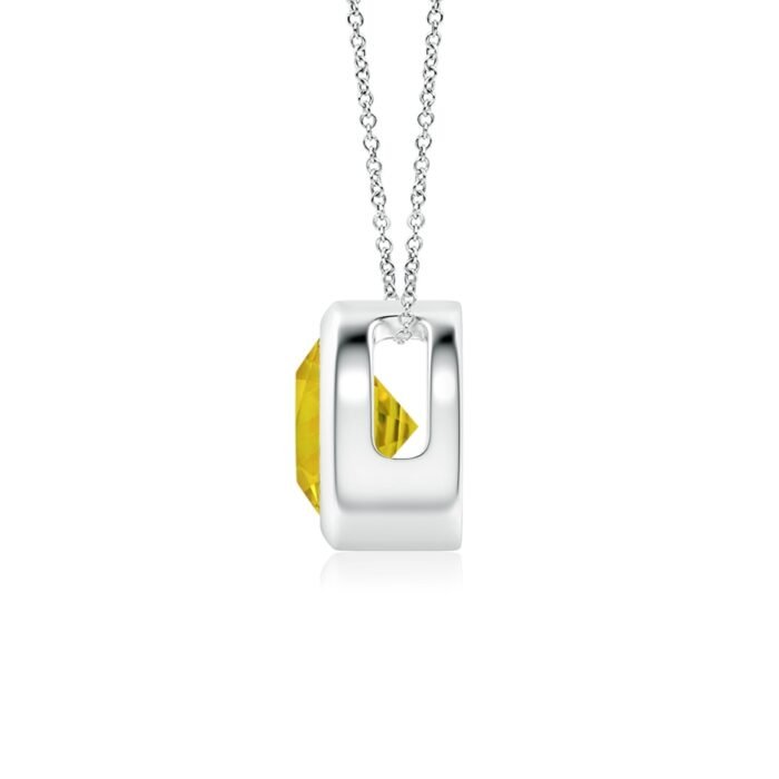 6mm aaaa yellow sapphire white gold pendant 2