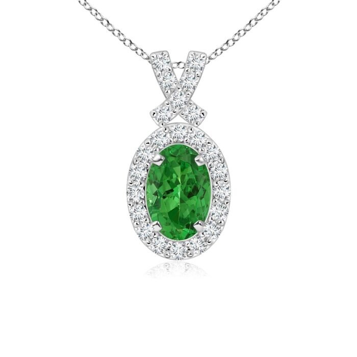 6x4mm aaaa tsavorite p950 platinum pendant 1