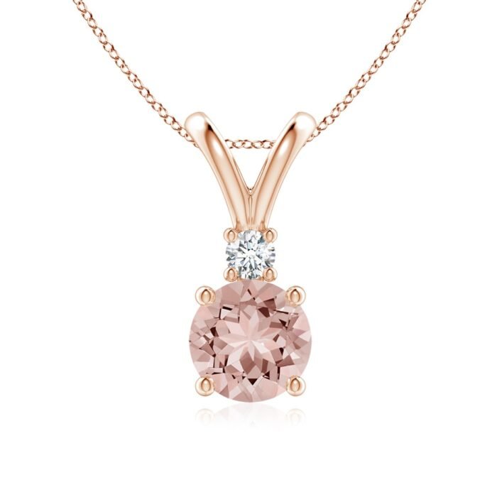 7mm aaaa morganite rose gold pendant