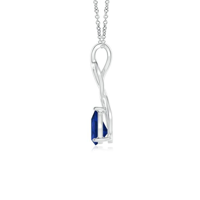 7x5mm aaa blue sapphire white gold pendant 2