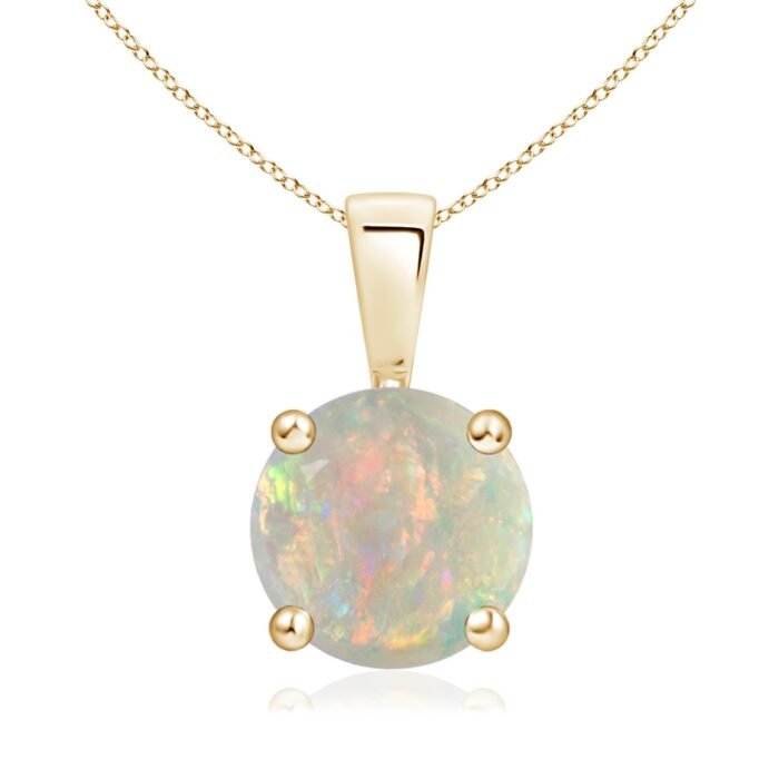 8mm aaaa opal yellow gold pendant 1