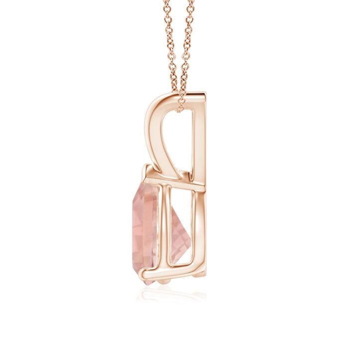 8x6mm aaaa morganite rose gold pendant 2 1