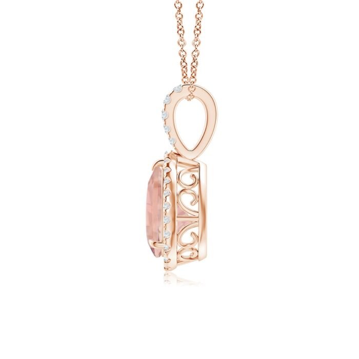 8x6mm aaaa morganite rose gold pendant 2