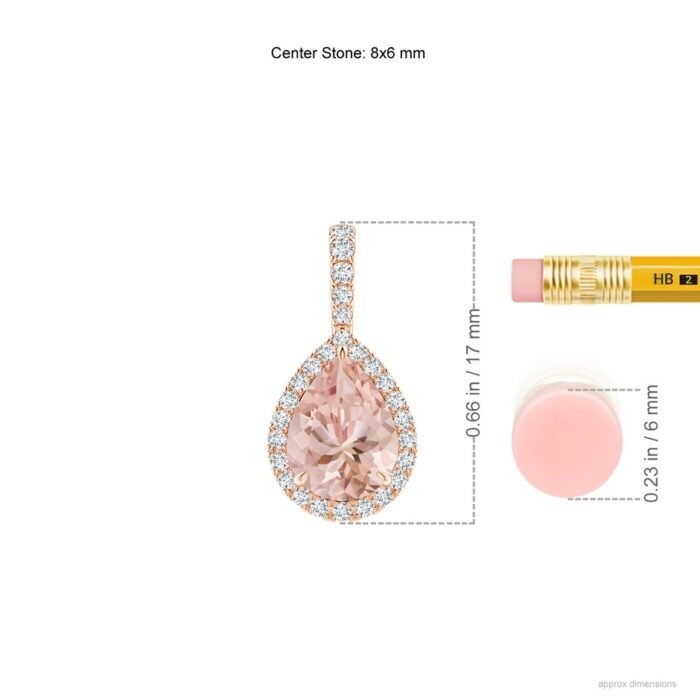 8x6mm aaaa morganite rose gold pendant 3