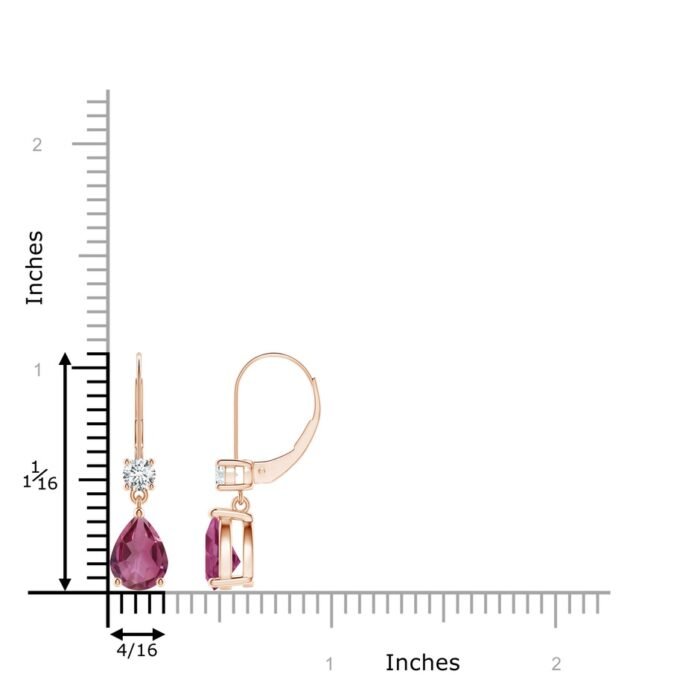 8x6mm aaaa pink tourmaline rose gold earrings 2