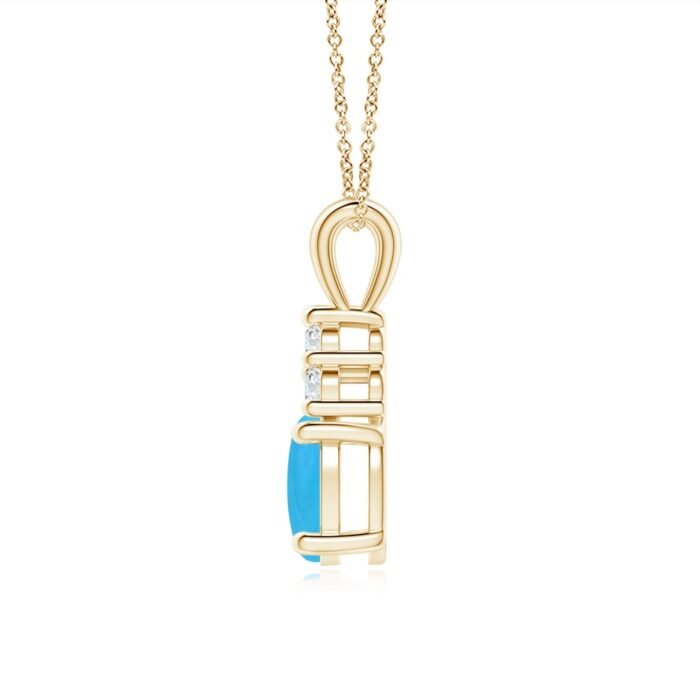 8x6mm aaaa turquoise yellow gold pendant 2