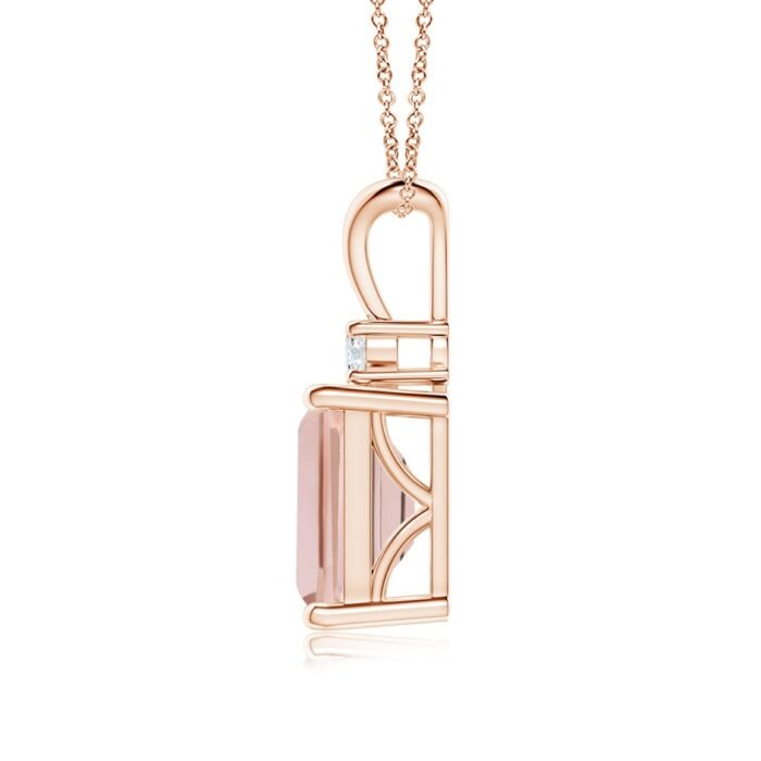 9x7mm aaa morganite rose gold pendant 2