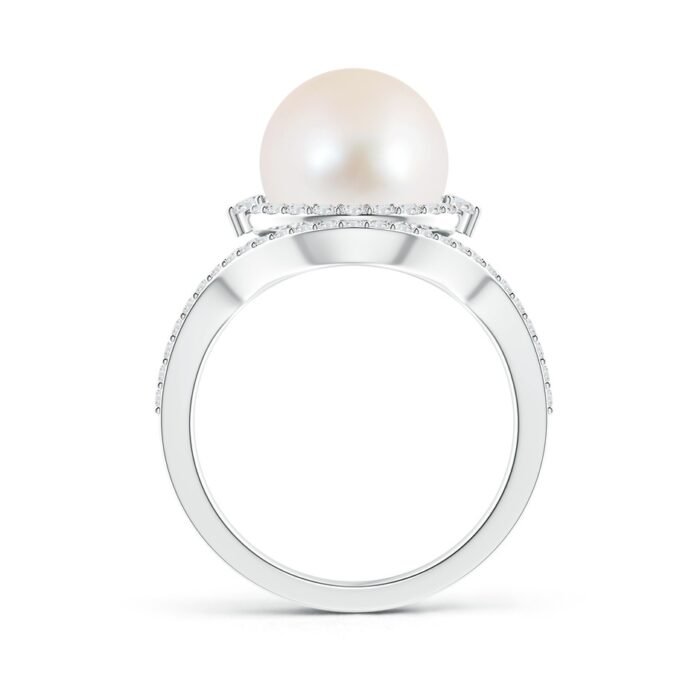 10mm aaa freshwater cultured pearl white gold ring 2