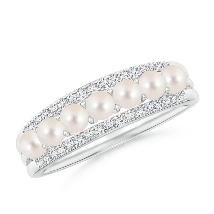 3mm aaaa freshwater cultured pearl white gold ring