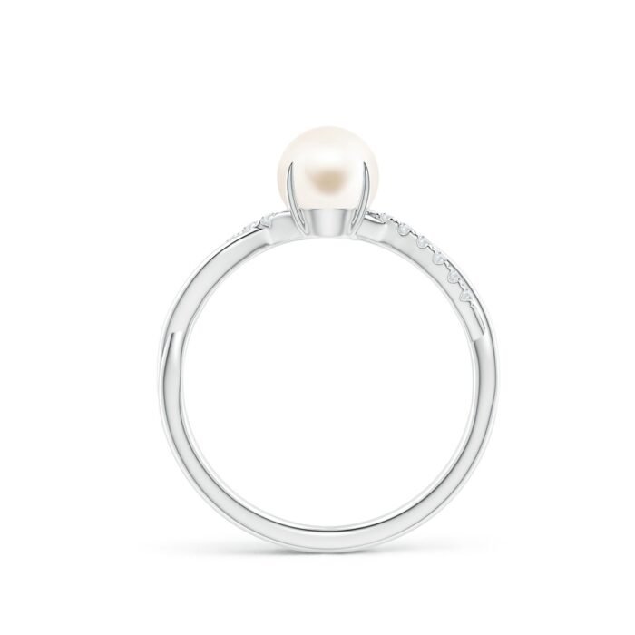 6mm aaa freshwater cultured pearl white gold ring 2