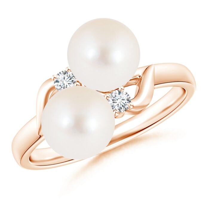 7mm aaa freshwater cultured pearl rose gold ring