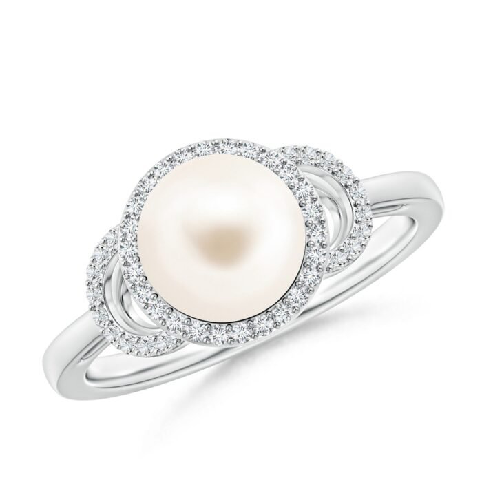 8mm aaa freshwater cultured pearl white gold ring