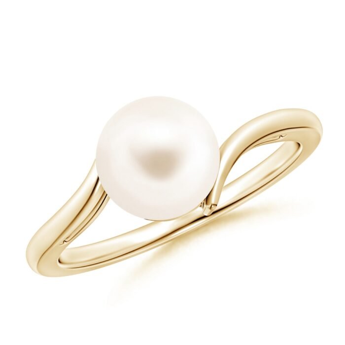 8mm aaa freshwater cultured pearl yellow gold ring 1