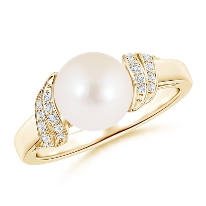 8mm aaa freshwater cultured pearl yellow gold ring 2