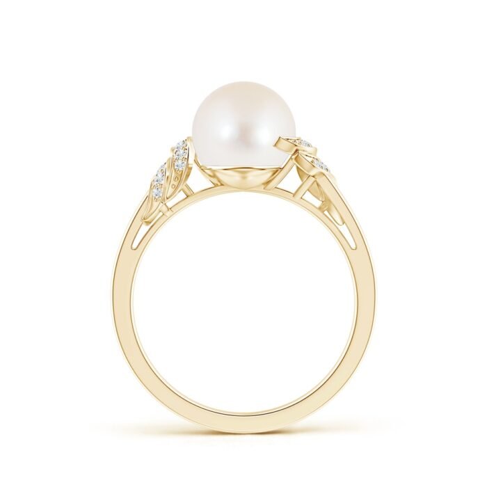 8mm aaa freshwater cultured pearl yellow gold ring 2 2