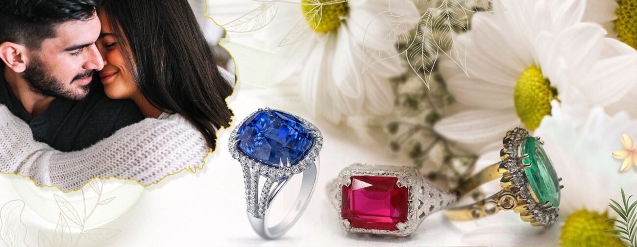colored gemstone engagement ring Goldhartz