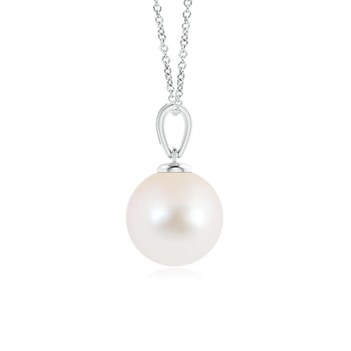 10mm aaa freshwater cultured pearl white gold pendant 2 1