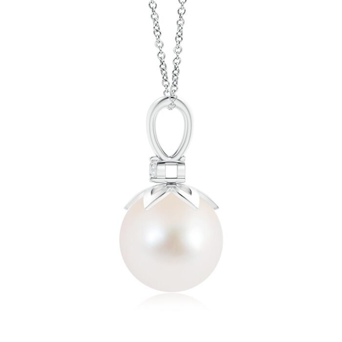 10mm aaa freshwater cultured pearl white gold pendant 2 2