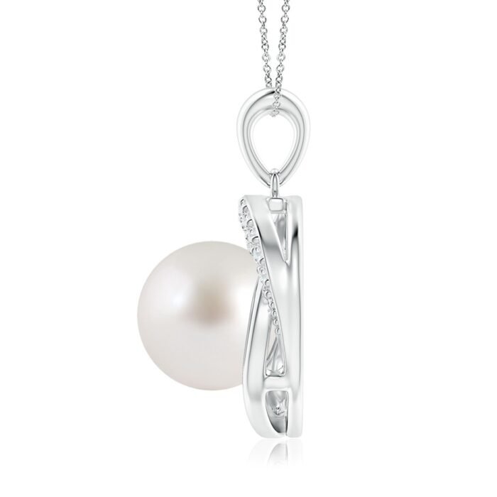 10mm aaa south sea cultured pearl white gold pendant 2 1
