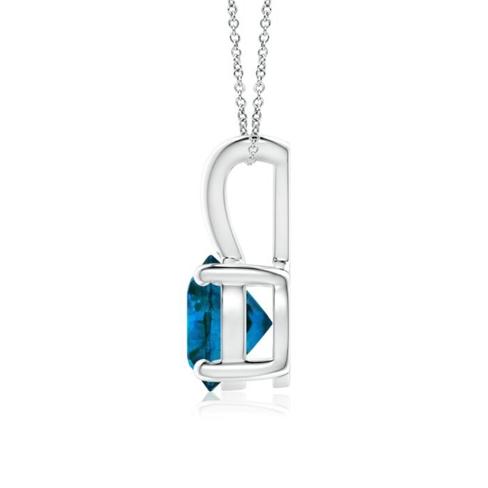 5.9mm aaa enhanced blue diamond white gold pendant 2