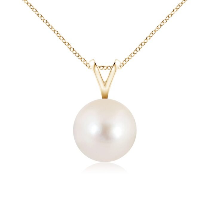 8mm aaaa freshwater cultured pearl yellow gold pendant