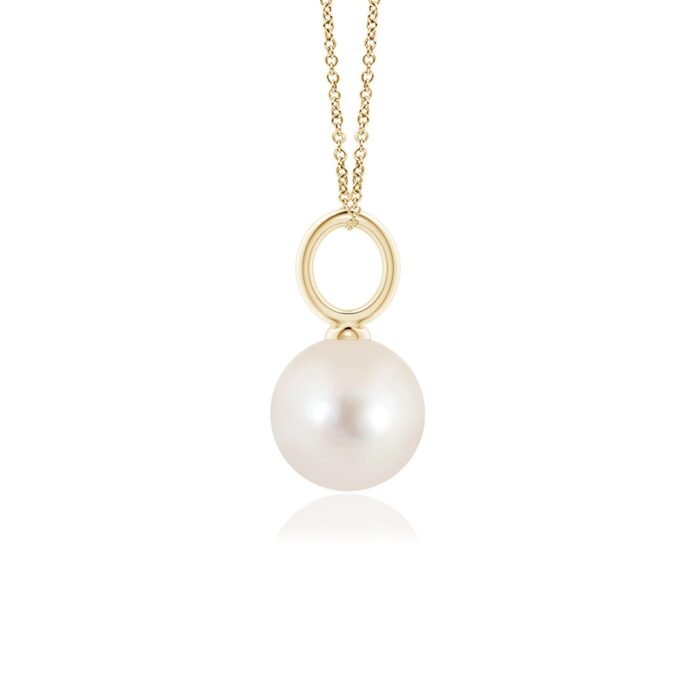 8mm aaaa freshwater cultured pearl yellow gold pendant 2 1
