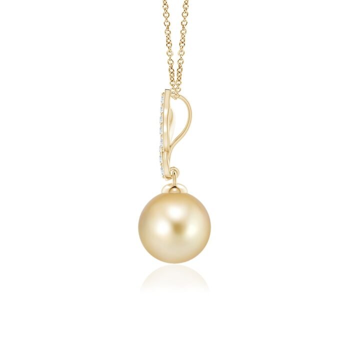 8mm aaaa golden south sea cultured pearl yellow gold pendant 2