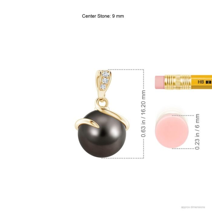 9mm aaa tahitian cultured pearl yellow gold pendant 3