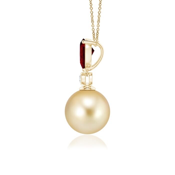 9mm aaaa golden south sea cultured pearl yellow gold pendant 2