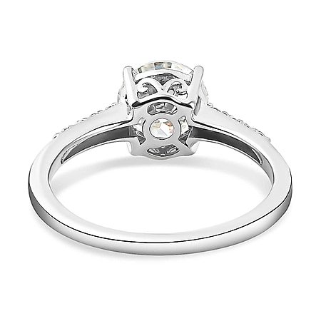 1.26 Ct. Moissanite Solitaire Ring in Platinum Plated Sterling Silver 7312176 4