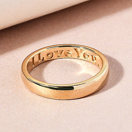 18K Vermeil Yellow Gold Plated Sterling Silver Love You Engraved Band 7442667 1